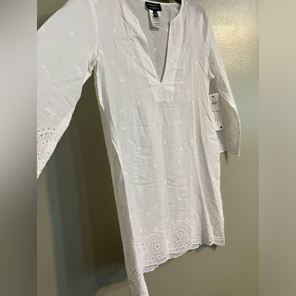 MiracleSuit X Talbots Womens 100% Cotton Crochet White Swim Cover Up Dress XS - Picture 3 of 13